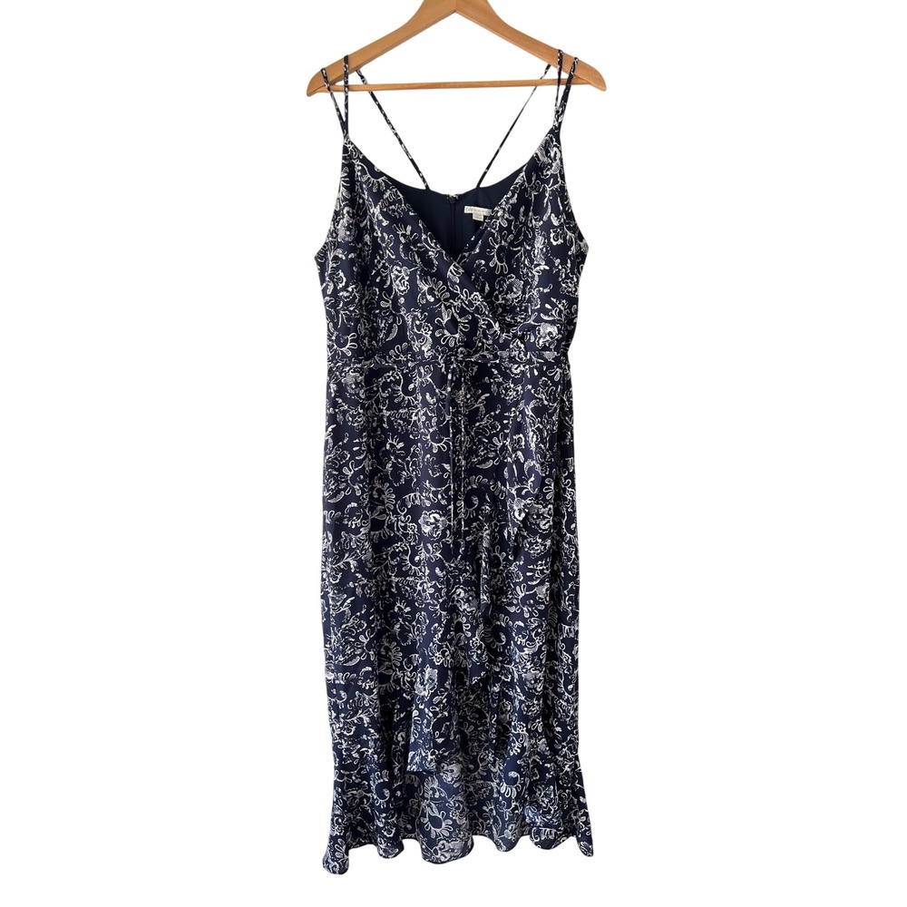 Cato Navy‎ Floral Ruffle High Low Midi Dress Plus Size 20W Wedding Guest Summer